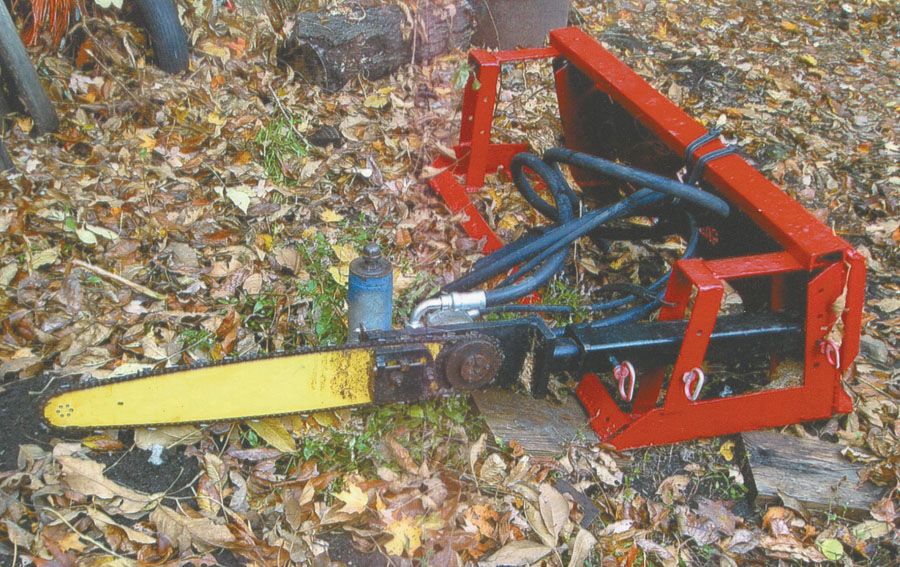 Hydraulic saw deals for firewood processor