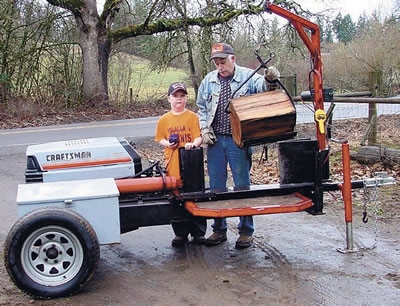 Riding Mower Converted To Log Splitter